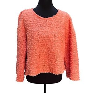 Love Riche Textured Coral Sweater EUC Size L